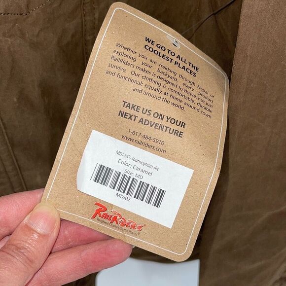 Rail Riders Mens Button Front Journeyman Cotton Blend Jacket Caramel Medium NWT - Picture 6 of 10